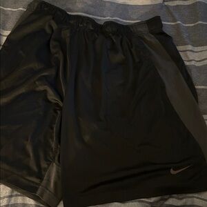 Nike Men's Black Dry Fit Shorts with Gray Panels